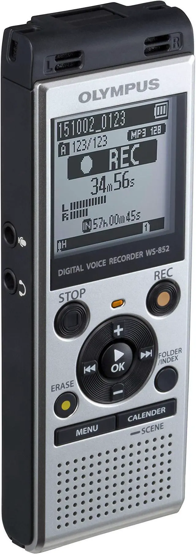 Alt view image 2 of 20 - Olympus WS-852 Digital Voice Recorder, Silver, V415121SU000