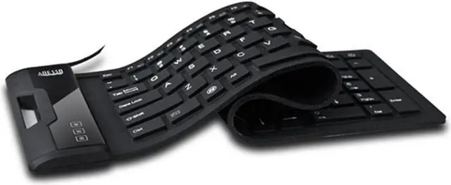 Alt view image 3 of 14 - Adesso AKB-222UB SlimTouch 222 Antimicrobial Waterproof Flex Keyboard