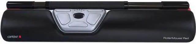 Alt view image 5 of 18 - Contour Design RollerMouse Red RM-RED Rollerbar Mouse Black/Silver