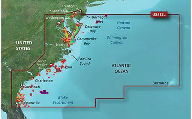 Alt view image 2 of 11 - Garmin 010-C0741-00 Bluechart g2 vision VUS512L, Mid-Atlantic (SD Card)