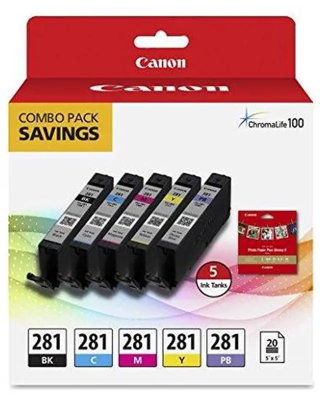 Alt view image 2 of 10 - Canon CLI-281 Ink Cartridge/Paper Kit Combo Pack Ink Cartridge/Paper Kit