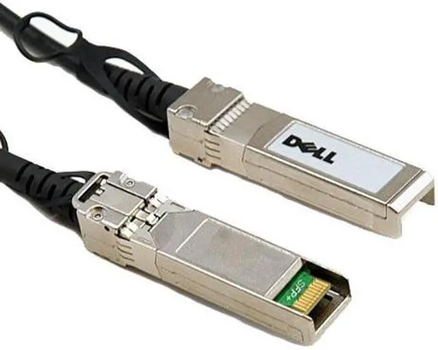 Alt view image 5 of 6 - Dell 10GbE Copper Twinax Direct Attach Cable - SFP+ (M) - SFP+ (M) - 10 ft - for Networking X1008, X1018, X1026, X1052, X4012, PowerEdge R220, R420, R530, R630, R730, T630