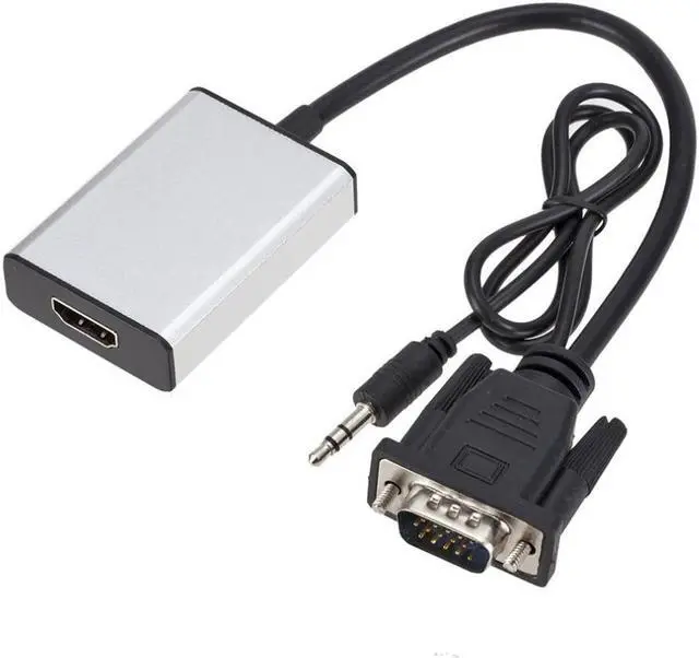 Alt view image 2 of 6 - VGA Male To HDMI Female Output HD With Video Cable Converter Audio TV AV HDTV Converter Adapter 1080P