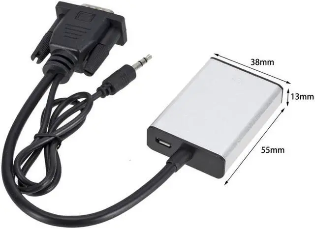 Alt view image 3 of 6 - VGA Male To HDMI Female Output HD With Video Cable Converter Audio TV AV HDTV Converter Adapter 1080P
