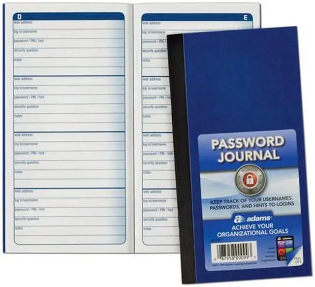 Alt view image 2 of 9 - Adams Password Journal 3 1/4 x 6 1/4 192 Entries APJ99
