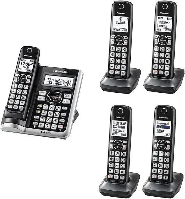 Alt view image 3 of 19 - Panasonic KXTGF575 Link2Cell Bluetooth Cordless Phone - 5 Handsets