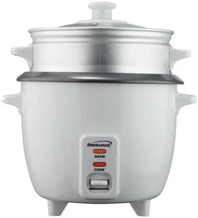 Alt view image 3 of 10 - Brentwood TS-180S 8-Cup Uncooked/16-Cup Cooked Rice Cooker and Food Steamer - White