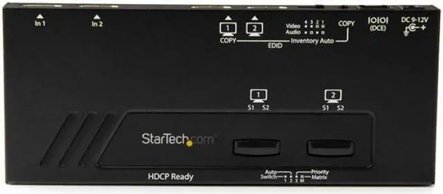 Alt view image 4 of 5 - StarTech.com 2x2 HDMI Matrix Switch - 4K with Fast Switching, Auto-sensing and Serial Control
