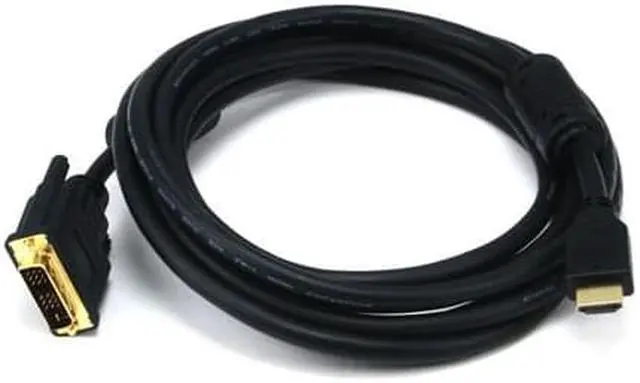 Alt view image 4 of 11 - Monoprice HDMI Cable to DVI Adapter Cable - 10 Feet - Black | Video Cable, 28AWG, Compatible with AVCHD / PlayStation 3 and More - with Ferrite Cores