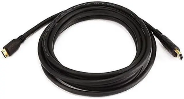 Alt view image 3 of 12 - Monoprice Standard HDMI Cable - 10 Feet - Black | With HDMI Mini Connector, 1080i @ 60Hz, 4.95Gbps, 30AWG