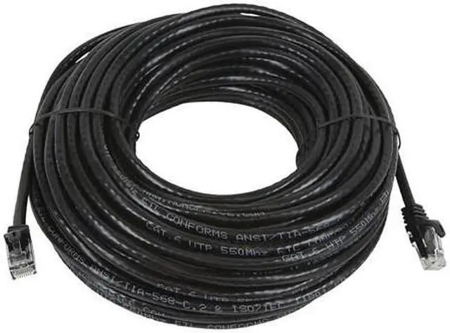Alt view image 8 of 15 - Monoprice Cat5e Ethernet Patch Cable - 75 Feet - Black | Network Internet Cord - Snagless RJ45, Stranded, 350Mhz, UTP, Pure Bare Copper Wire, 24AWG - Flexboot Series