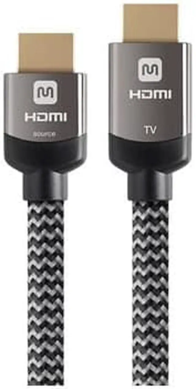 Alt view image 7 of 20 - Monoprice Braided HDMI Cable - 20 Feet - Gray | High Speed, Active Chipset, 4K@60Hz 18Gbps, HDR, 28AWG, YUV, 4:4:4, CL3 - Luxe Series