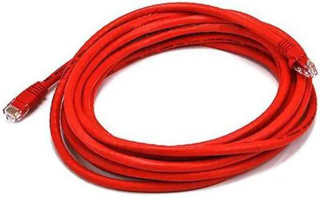 Alt view image 5 of 11 - Monoprice Cat5e Ethernet Patch Cable - Network Internet Cord - RJ45, Stranded, 350Mhz, UTP, Pure Bare Copper Wire, 24AWG, 14ft, Red