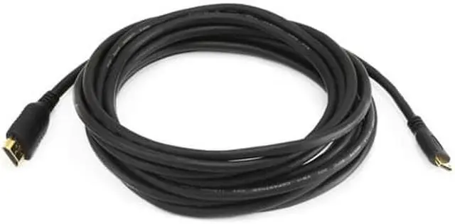 Alt view image 2 of 8 - Monoprice Standard HDMI Cable - 15 Feet - Black | With HDMI Mini Connector, 1080i @ 60Hz, 4.95Gbps, 30AWG