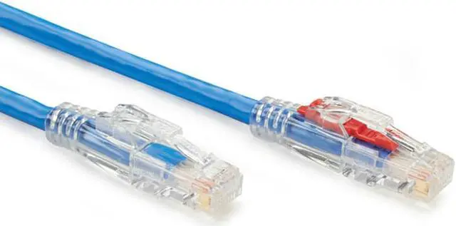 Alt view image 10 of 11 - GigaTrue 3 CAT6 550-MHz Lockable Patch Cable (UTP), Blue, 1-ft. (0.3-m)