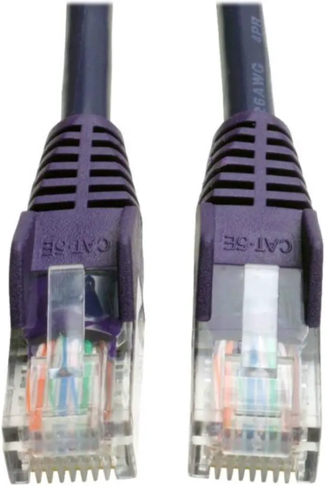 Alt view image 5 of 10 - Tripp Lite N001-010-PU Tripp Lite Cat5e 350MHz Snagless Molded Patch Cable (RJ45 M/M) - Purple, 10-ft - Category 5e for Network Device - 128 MB/s - Patch Cable - 10 ft - 1 x RJ-45 Male Network - 1 x