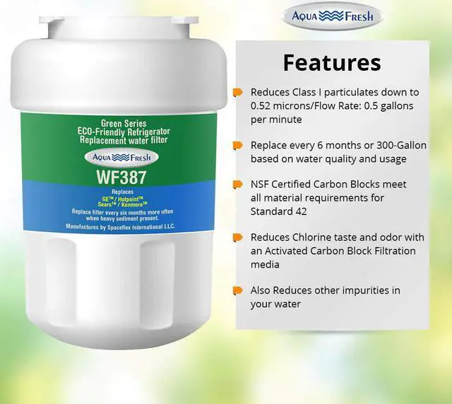 Alt view image 7 of 9 - Aqua Fresh WF387 GE MWF Cartridge Replacement Fits GE GSL25JFXNLB, GSL25JFXJLB (2-Pack)