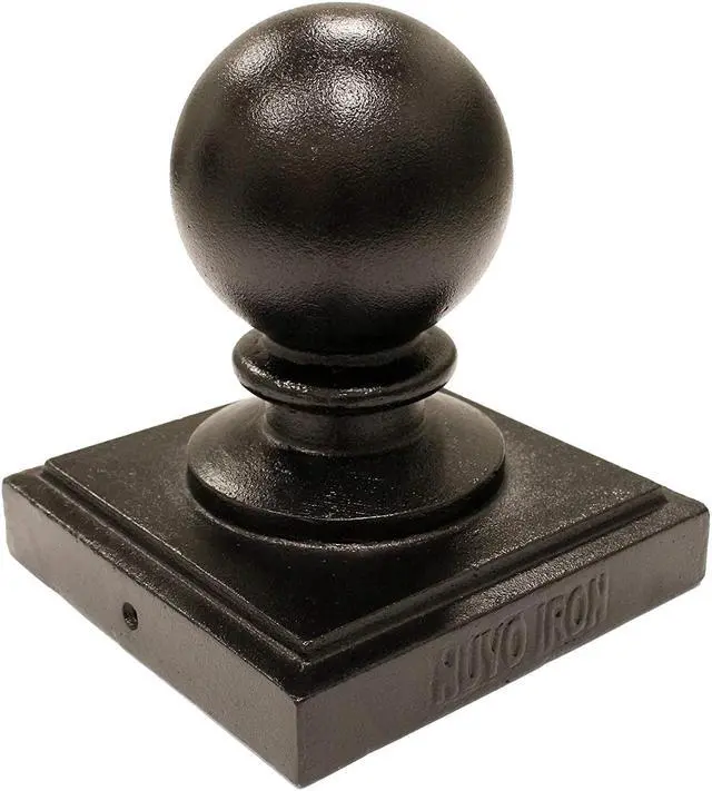 Alt view image 5 of 11 - Nuvo Iron Decorative Ball Post Cap for 5.5" x 5.5" Posts, Black - PCB04