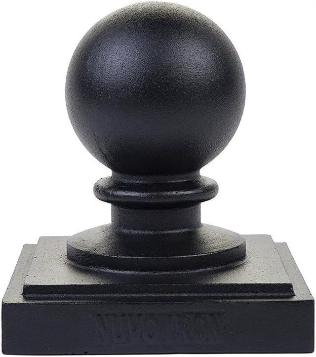 Alt view image 7 of 11 - Nuvo Iron Decorative Ball Post Cap for 5.5" x 5.5" Posts, Black - PCB04