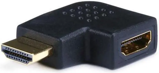 Main image of Monoprice HDMI Right Angle Port Saver Adapter (Male to Female), 90-Degree, Vertical Flat Left