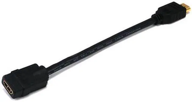 Alt view image 8 of 12 - 8-inch 28AWG High Speed Male to Female HDMI Port Saver - Black