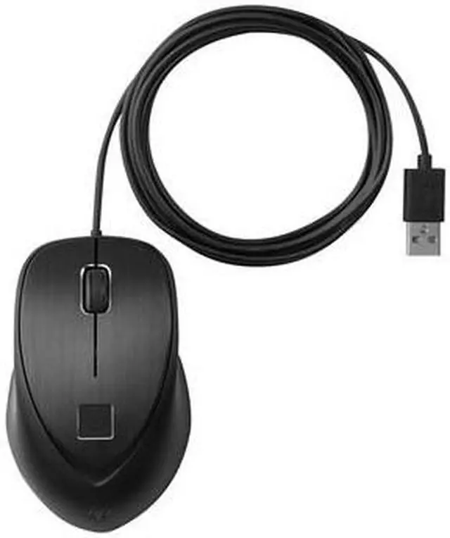 Alt view image 3 of 18 - HP USB Fingerprint Mouse Wired Mouse