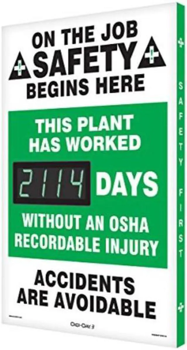 Alt view image 3 of 3 - ACCUFORM SCK114 Safety Record Signs,29 x 20In,AL,ENG
