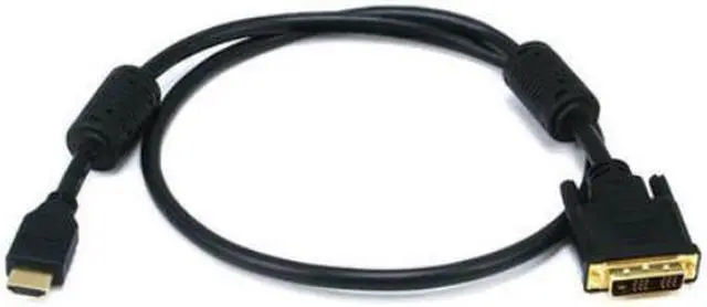 Main image of Monoprice HDMI to DVI Adapter Cable - 3 Feet - Black | High Speed, 28AWG, 1080p Resolution, Ferrite Cores, Compatible with AVCHD / PlayStation 3 and More