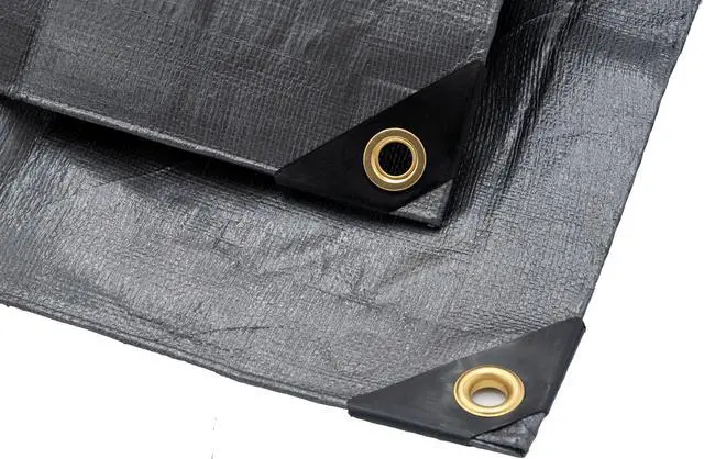Alt view image 3 of 4 - Harpster Tarps 10' x 10' Heavy Duty Silver 6 oz. Poly Tarp 12 Mil