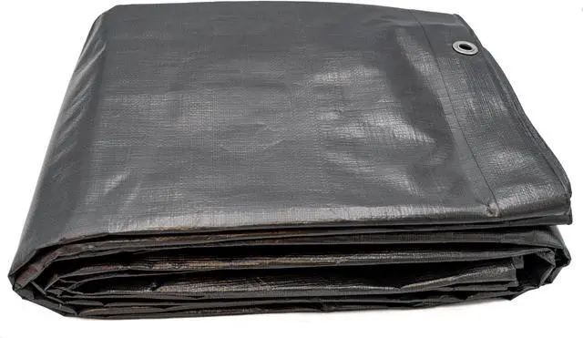 Alt view image 4 of 4 - Harpster Tarps 10' x 10' Heavy Duty Silver 6 oz. Poly Tarp 12 Mil