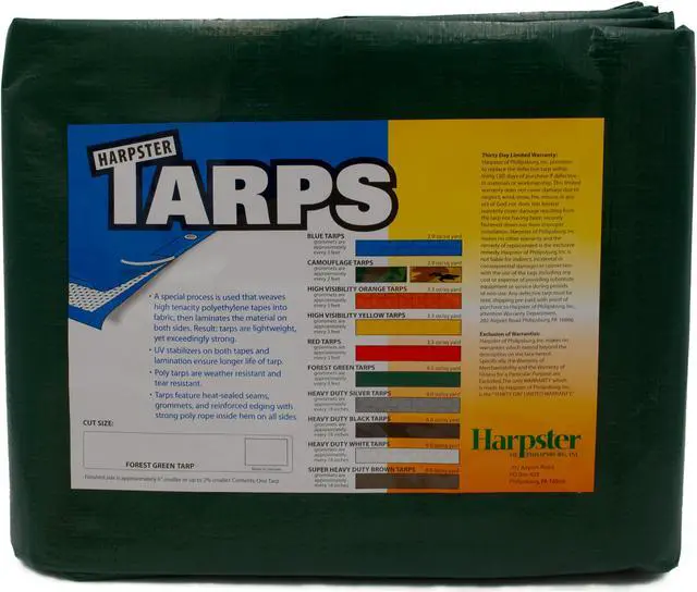 Main image of Harpster Tarps 9 Ft. x 12 Ft. Forest Green Medium Duty 4.5 oz. Poly Tarp  10 Mil