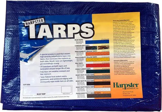 Main image of Harpster Tarps 12  ft. x 12  ft. Blue 2.9 oz. Lightweight Economy Polyethylene Tarp  6 Mil
