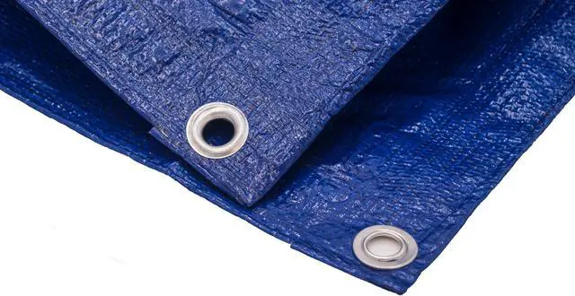 Alt view image 3 of 4 - Harpster Tarps 12  ft. x 12  ft. Blue 2.9 oz. Lightweight Economy Polyethylene Tarp  6 Mil