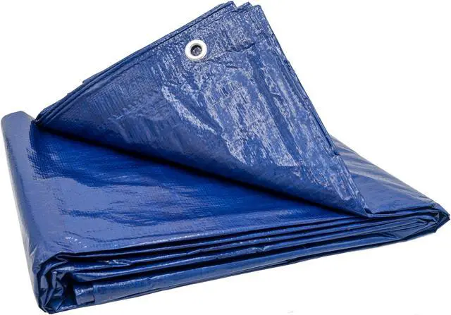 Alt view image 2 of 4 - Harpster Tarps 12  ft. x 12  ft. Blue 2.9 oz. Lightweight Economy Polyethylene Tarp  6 Mil
