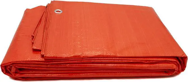 Alt view image 4 of 4 - Harpster Tarps 20' x 20' High Visibility Orange 3.3 oz. Poly Tarp 8 Mil