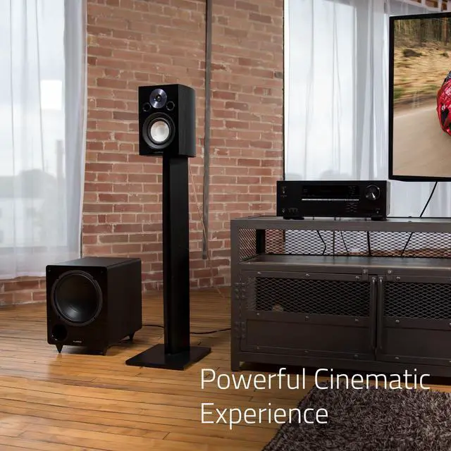 Alt view image 10 of 12 - Fluance DB10W 10-inch Low Frequency Powered Subwoofer for Home Theater (Natural Walnut)