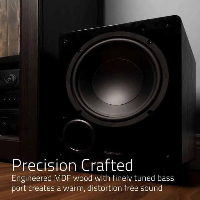 Alt view image 8 of 12 - Fluance DB10W 10-inch Low Frequency Powered Subwoofer for Home Theater (Natural Walnut)