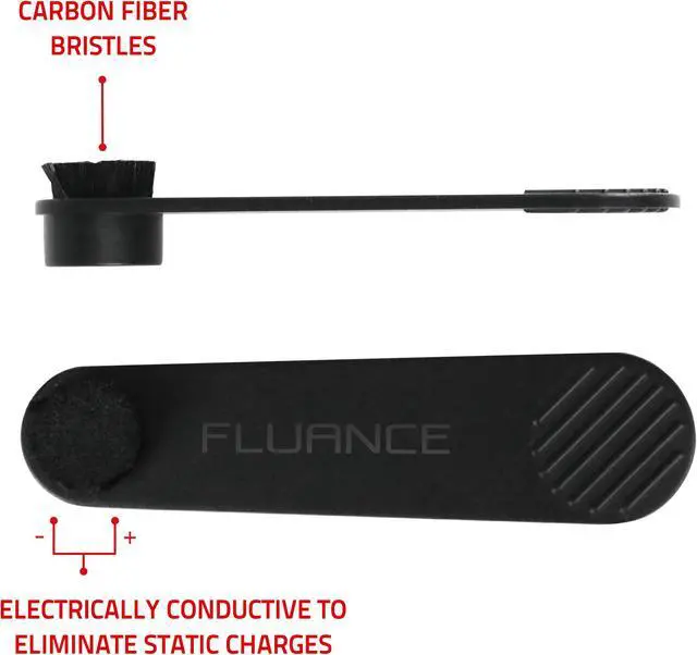 Alt view image 12 of 13 - Fluance Vinyl Record & Stylus Cleaning Kit with 2-in-1 Anti-static Carbon Fiber & Soft Velvet LP Brush and Stylus Brush (VB52)