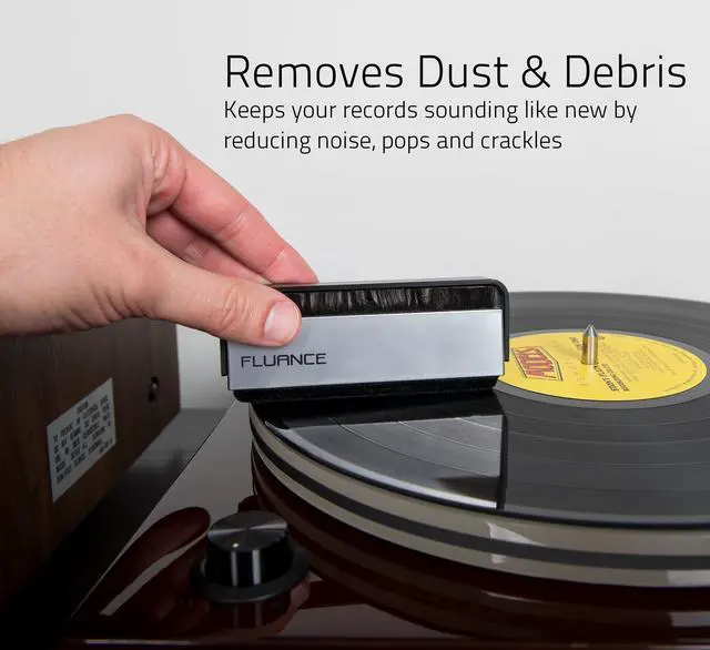 Alt view image 6 of 7 - Fluance Vinyl Record Accessory Kit With Record and Stylus Anti-Static Carbon Fiber Brushes and Record Weight (VB52RW03)