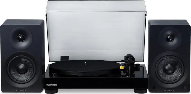 Main image of Fluance RT80 Classic High Fidelity Vinyl Turntable with Ai41 Powered 5" Stereo Bookshelf Speakers, Diamond Stylus, Belt Drive, Built-in Preamp, 90W Class D Amplifier, Bluetooth