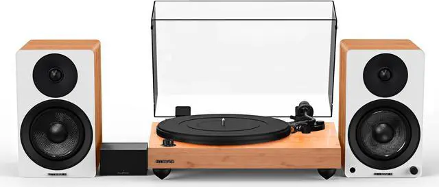 Main image of Fluance Reference RT82 High Fidelity Vinyl Turntable with PA10 Phono Preamp and Ai41 Powered 5" Bookshelf Speakers, Ortofon OM10 Cartridge, 90W Class D Amplifier, Bluetooth (Lucky Bamboo)