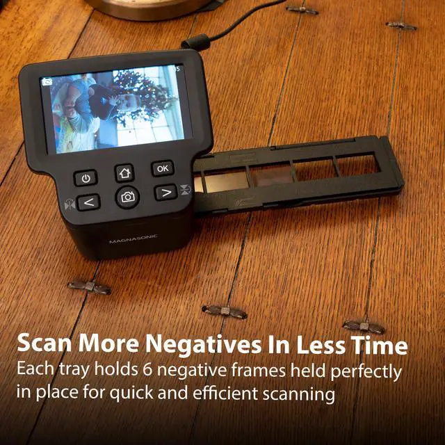 Alt view image 3 of 7 - Magnasonic All-in-One Super 8/8mm Film Scanner, Converts Film into Digital Video, Scans 3", 5" and 7" Super 8/8mm Film Reels with Bonus 32GB SD Card (FS81)