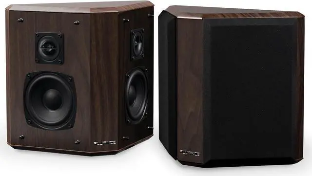 Alt view image 2 of 14 - Fluance Elite High Definition 2-Way Bipolar Surround Speakers for Wide Dispersion Surround Sound in Home Theater Systems - Natural Walnut/Pair (SXBP2W)