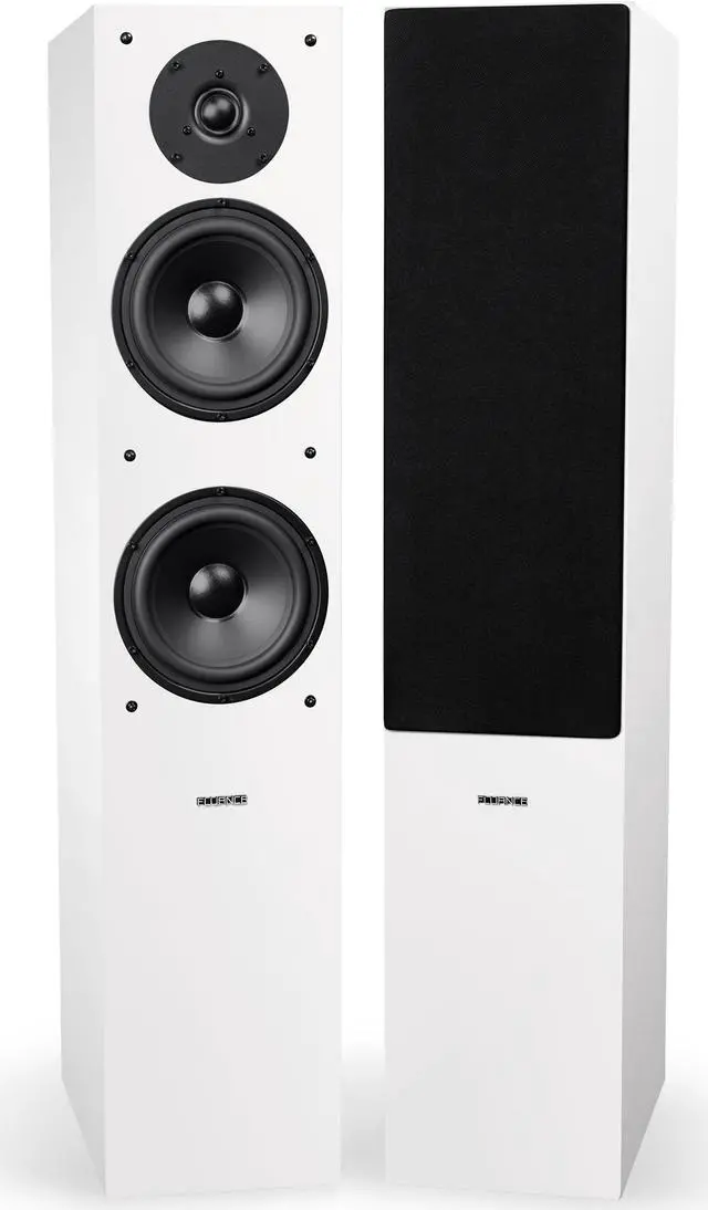 Alt view image 2 of 7 - Fluance Elite High Definition Surround Sound Home Theater 5.1 Channel Speaker System including 3-Way Floorstanding Towers, Center Channel, Rear Surround Speakers and DB10 Subwoofer - White (SX51WHR)