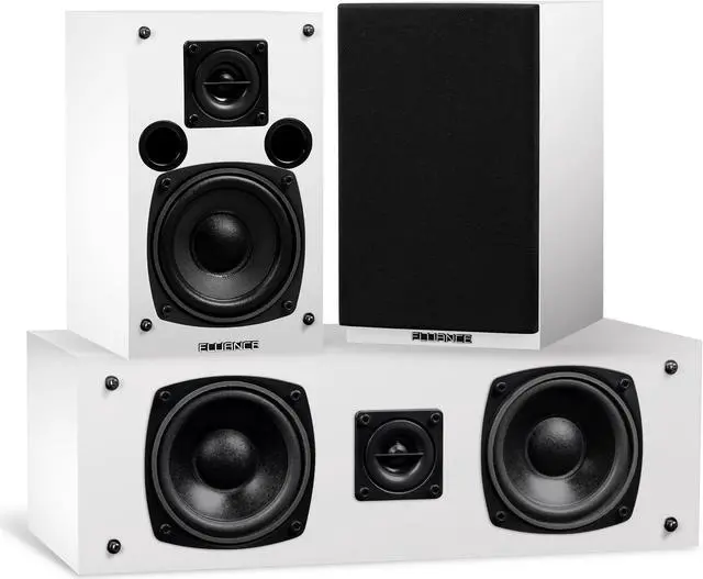 Alt view image 3 of 7 - Fluance Elite High Definition Surround Sound Home Theater 5.1 Channel Speaker System including 3-Way Floorstanding Towers, Center Channel, Rear Surround Speakers and DB10 Subwoofer - White (SX51WHR)