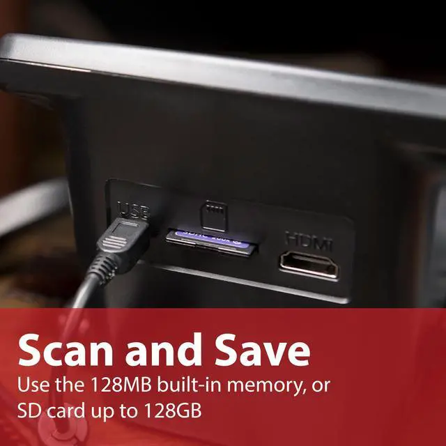 Alt view image 6 of 7 - Magnasonic 25MP Film Scanner with Large 5" Display & HDMI and 32GB SanDisk SD Card, Converts 35mm/126/110/Super 8 Film & 135/126/110 Slides into Digital Photos, Built-in Memory