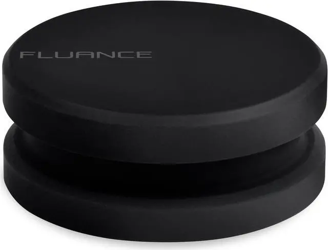 Main image of Fluance HiFi Vinyl Record Weight 760 gram Steel LP Disc Stabilizer Turntable Accessory with Rubberized Coating and Protective Velvet Pad for Vibration Damping (RW03)
