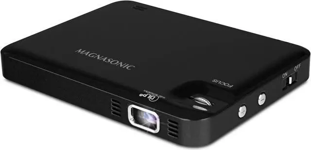 Alt view image 8 of 15 - Magnasonic LED Pocket Pico Video Projector, HDMI, Rechargeable Battery, Built-in Speaker, DLP, 60" Hi-Resolution Display for Streaming Movies, Presentations, Smartphones, Tablets, Laptops (PP60)
