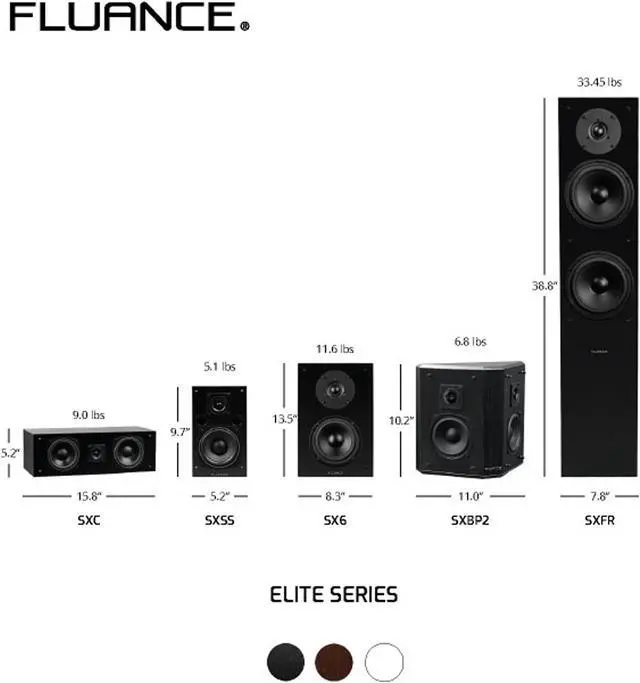 Alt view image 7 of 7 - Fluance Elite High Definition 2-Way Bookshelf Surround Sound Speakers for 2-Channel Stereo Listening or Home Theater System - Natural Walnut/Pair (SX6W)