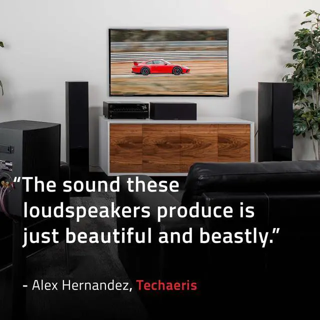 Alt view image 7 of 7 - Fluance Reference Surround Sound Home Theater 5.0 Channel Speaker System including 3-Way Floorstanding Floorstanding Towers, Center Channel, and Rear Surround Speakers - Walnut (XL8HTBW)